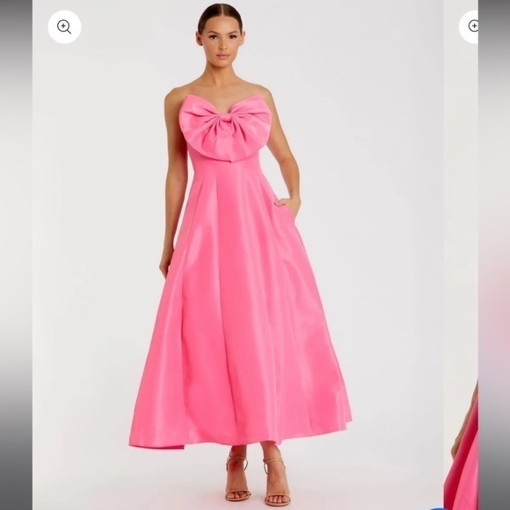 NWT - Mac Duggal Pink Bow Gown - Size 8